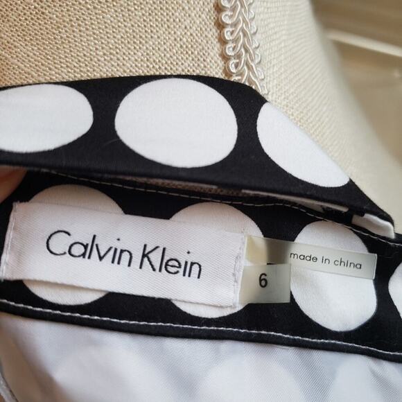 CALVIN KLEIN SLEEVELESS POLKA DOT DRESS SIZE 6 - Picture 6 of 10